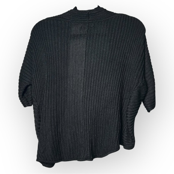 Calvin Klein Black Shrug Cardigan with Ribbed Knit Texture L - Picture 2 of 5